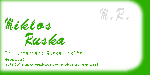 miklos ruska business card
